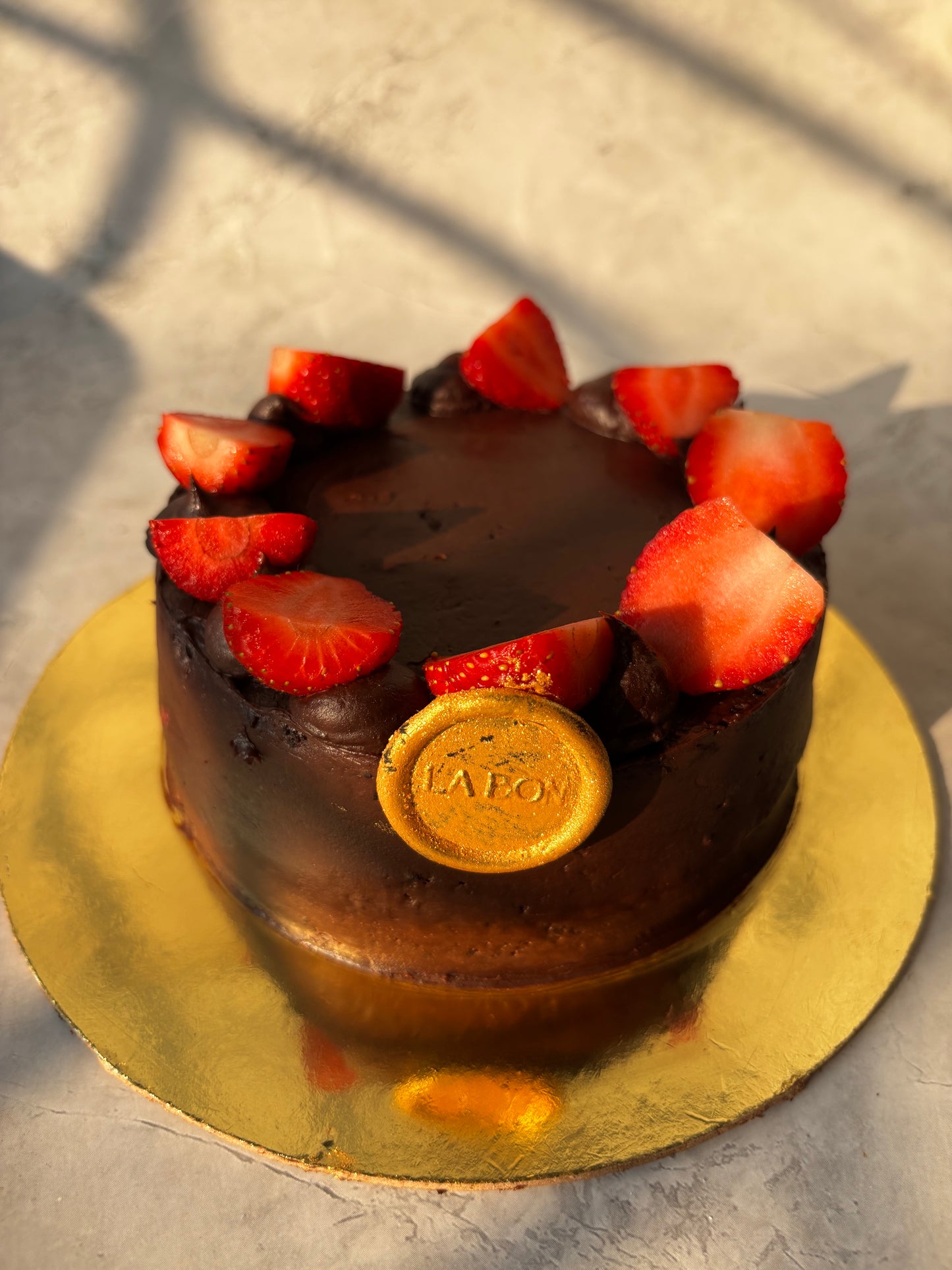 Dark Chocolate Strawberry Cake (Gluten free/Refined sugarfree)