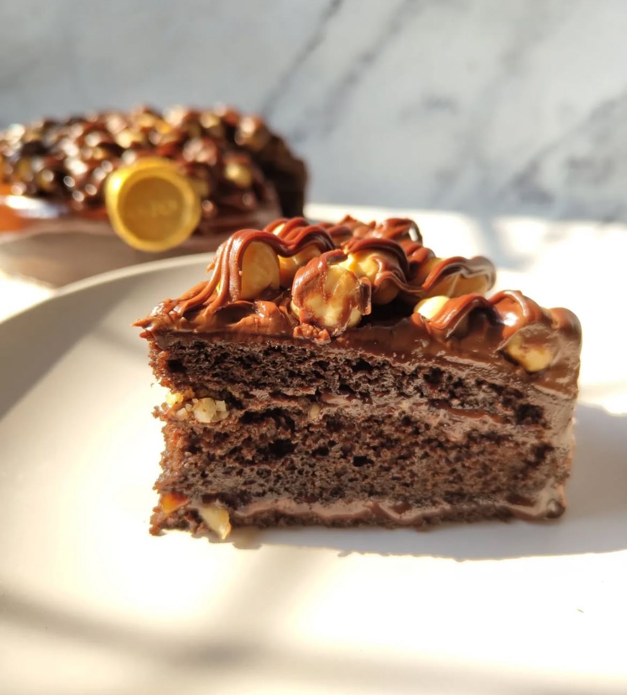 BELGIAN DARK CHOCOLATE NUTELLA HAZELNUT CAKE